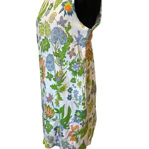 Gretchen Scott M Floral Sleeveless Dress Pockets lined cotton